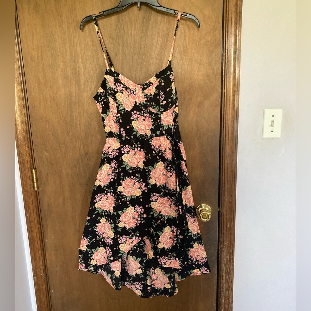Lily Rose floral print dress lightweight padded bust  boho L juniors - Picture 10 of 17